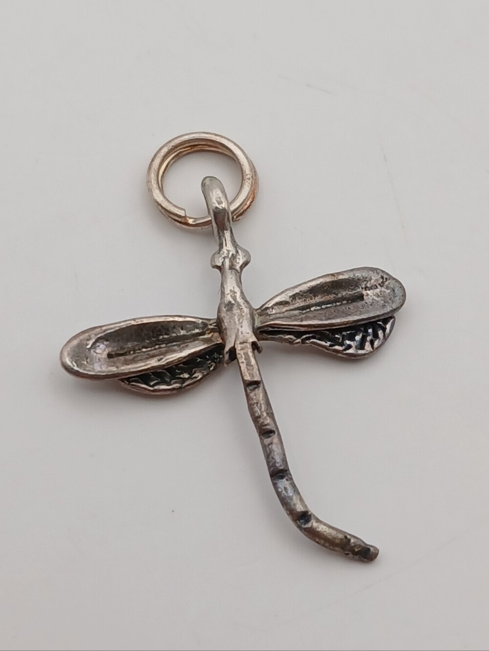 Tiny Small Dragonfly Sterling Marked 925 Dangle Charm
